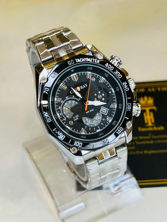 Skeleton Dial Watch And Blue Grand Carrera Chronographs Leather Watch